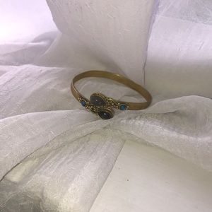 Gold Bangle with Stones